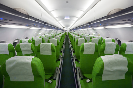 Interior of the passenger airplaneの写真素材