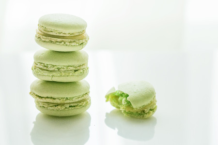 A macaron - sweet meringue-based confectionの写真素材