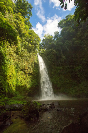 Nung nung waterfall in Bali, Indonesiaの写真素材