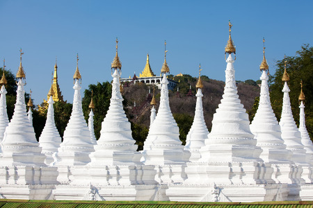 The World's biggest book Inscribing on the 729 marble stone slabs, Mandalay city in Myanmar.の写真素材