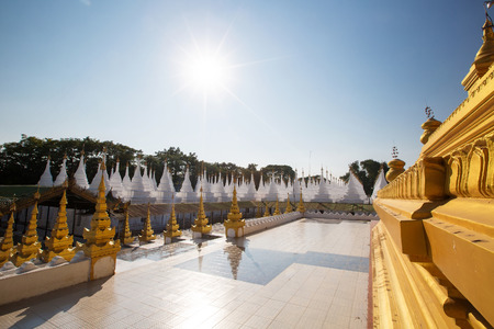 The World's biggest book Inscribing on the 729 marble stone slabs, Mandalay city in Myanmar.の写真素材
