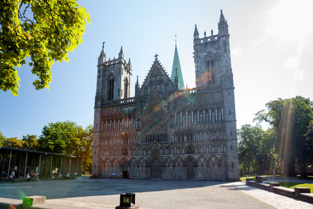 Nidaros Cathedral in Trondheim, Norwayの写真素材