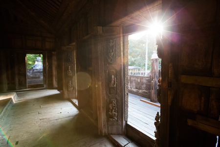 Ancient teak monastery of Shwenandaw Kyaung in Mandalay, Myanmarの写真素材