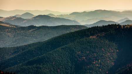 Beautiful Carpathian mountains in autumnの写真素材