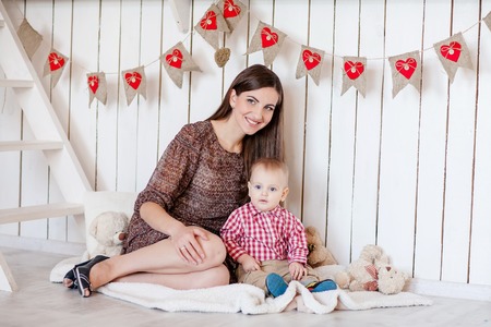 Happy family. Mother and her baby son