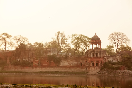 Taj Mahal in sunrise lightの写真素材