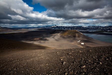 View at mountain landscape in Icelandの写真素材