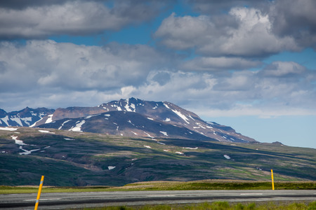 View at mountain landscape in Icelandの写真素材