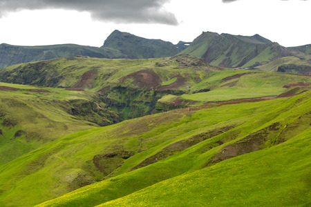 View at mountain landscape in Icelandの写真素材