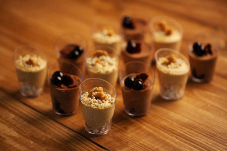 Verine - sweet desserts at wooden tableの写真素材