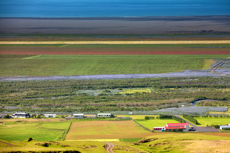 View at Icelandic plains during summertime