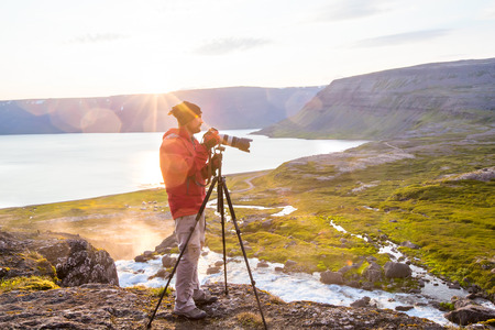 Big Dynjandi waterfall in Icelandの写真素材