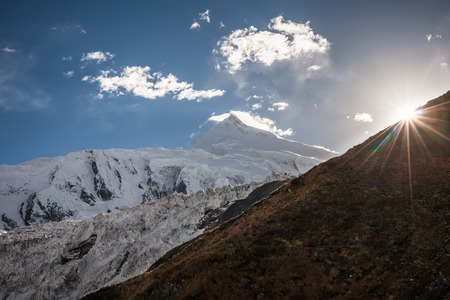 View at Manaslu peak in Nepalの写真素材