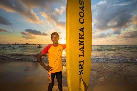 lifeguard on the beach Sri Lankaのeditorial素材