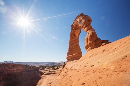 Delicate arch in Arches National Park in Utah, USAの写真素材