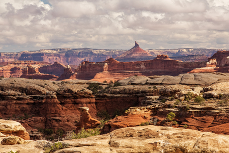 Spectacular landscapes of Canyonlands National park, needles in the sky, in Utah, USAの写真素材
