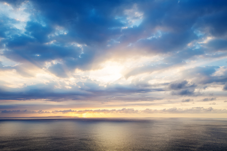 beautiful sunset on the sea, Bali, Indonesiaの写真素材