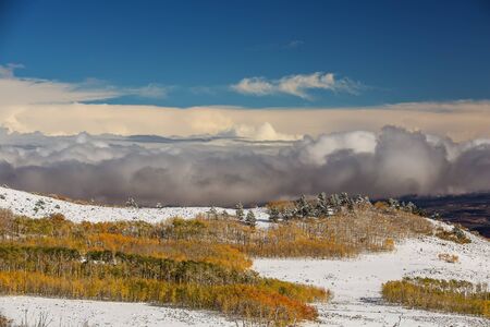 Beautiful autumn landscape in the mountainsの写真素材