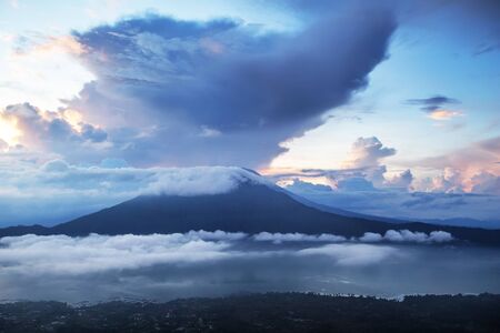 Agung volcano is the highest mountain on Bali island, Indonesia.の写真素材