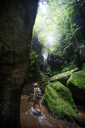 Woman in jungle on Bali, IndonesiaÂ の写真素材