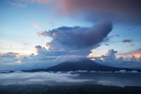 Agung volcano is the highest mountain on Bali island, Indonesia.の写真素材