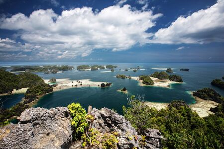 Dafalen geosite viewpoint Misool, Raja Ampat, Indonesiaの写真素材