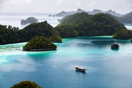 Picuresque landscape Wajag island, Raja Ampat, Indonesiaの写真素材