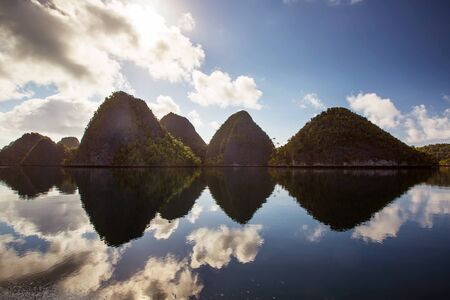 Picuresque landscape Wajag island, Raja Ampat, Indonesiaの写真素材