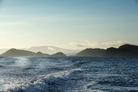 On the way to remote Wajag island, Raja Ampat, Indonesiaの写真素材