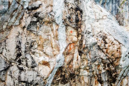 Monolithic cave paintings Misool, Raja Ampat Indonesiaの写真素材