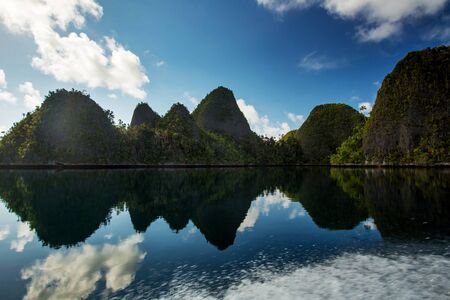 Picuresque landscape Wajag island, Raja Ampat, Indonesiaの写真素材