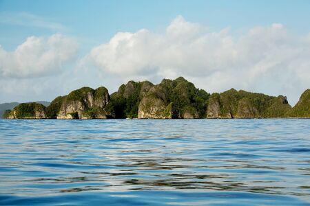 On the way to remote Wajag island, Raja Ampat, Indonesiaの写真素材