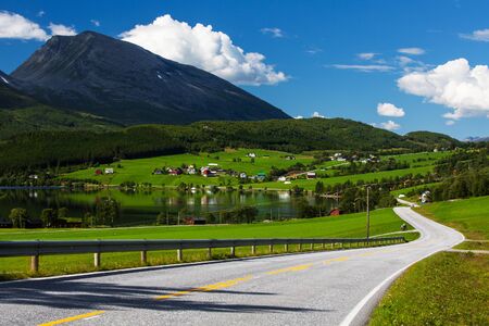 Green picturesque landscape of Norway.