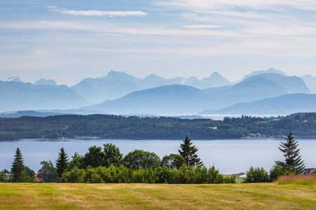 Green picturesque landscape of Norway.