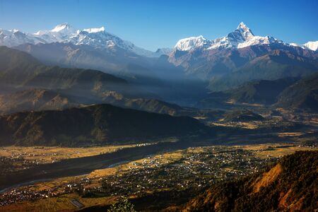 Beautiful landscape of Himalaya mountains の写真素材
