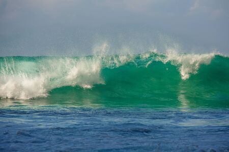 Big blue stormy ocean waveの写真素材