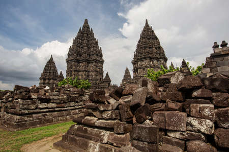 Sunrise at Borobudur temple, Java, Baliの写真素材