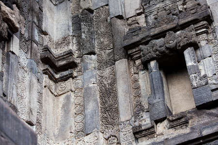 Stone carving in Prambanan temple, Java, Indonesia