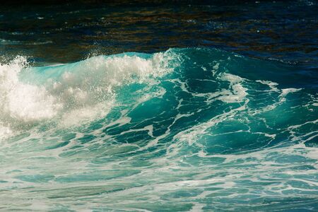 Big blue stormy ocean waveの写真素材