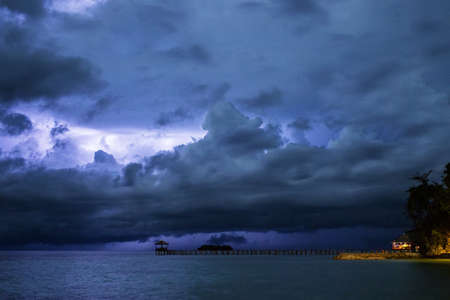 Landscape of Togean island in the nightの写真素材