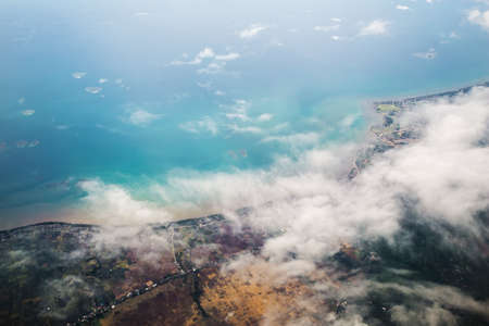 Sulawesi island from the plane, Indonesiaの写真素材