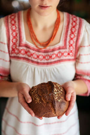 Homemade bread. Food for healthの写真素材