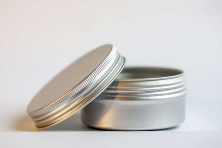 jar of cream on a white backgroundの写真素材