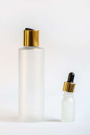 Empty bottles for soap or shampooの写真素材