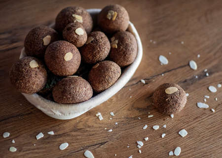 Homemade almond bunsの写真素材