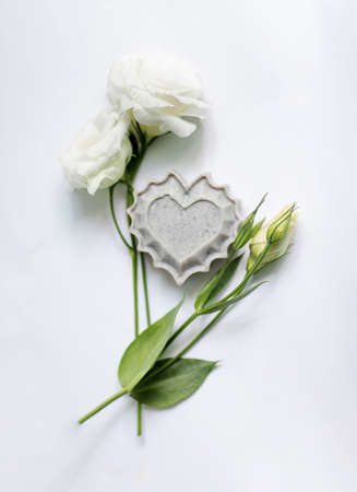 Handmade soap on a white backgroundの写真素材