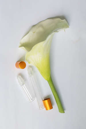 jar of cream on a white backgroundの写真素材