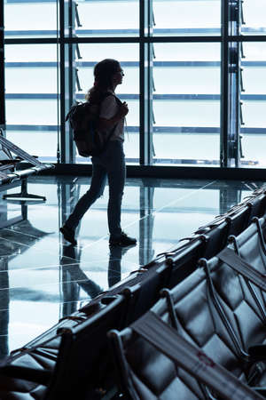 Chairs to wait at the airport during a covid pandemicの写真素材