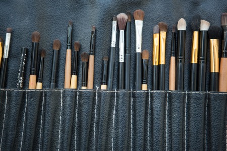 Collection of professional makeup brushesの写真素材
