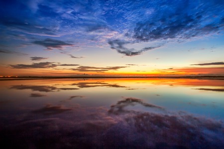 sunset at huahin beachの写真素材